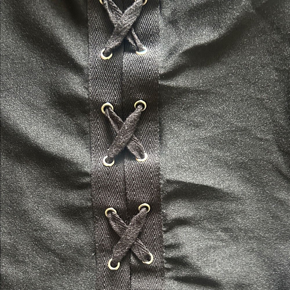 Forever 21 Black Lace-Up Bike Shorts - Picture 3 of 4